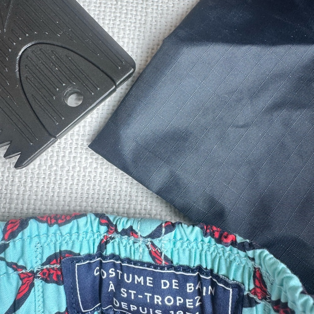 Vilebrequin Aqua and Red Geometric Swim Shorts - Picture 2 of 3